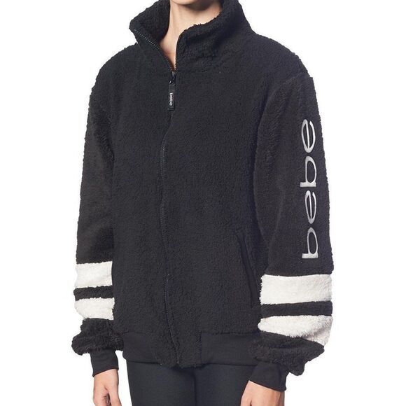 BEBE SPORT Stripe Jacket Black S  170 - Picture 1 of 11